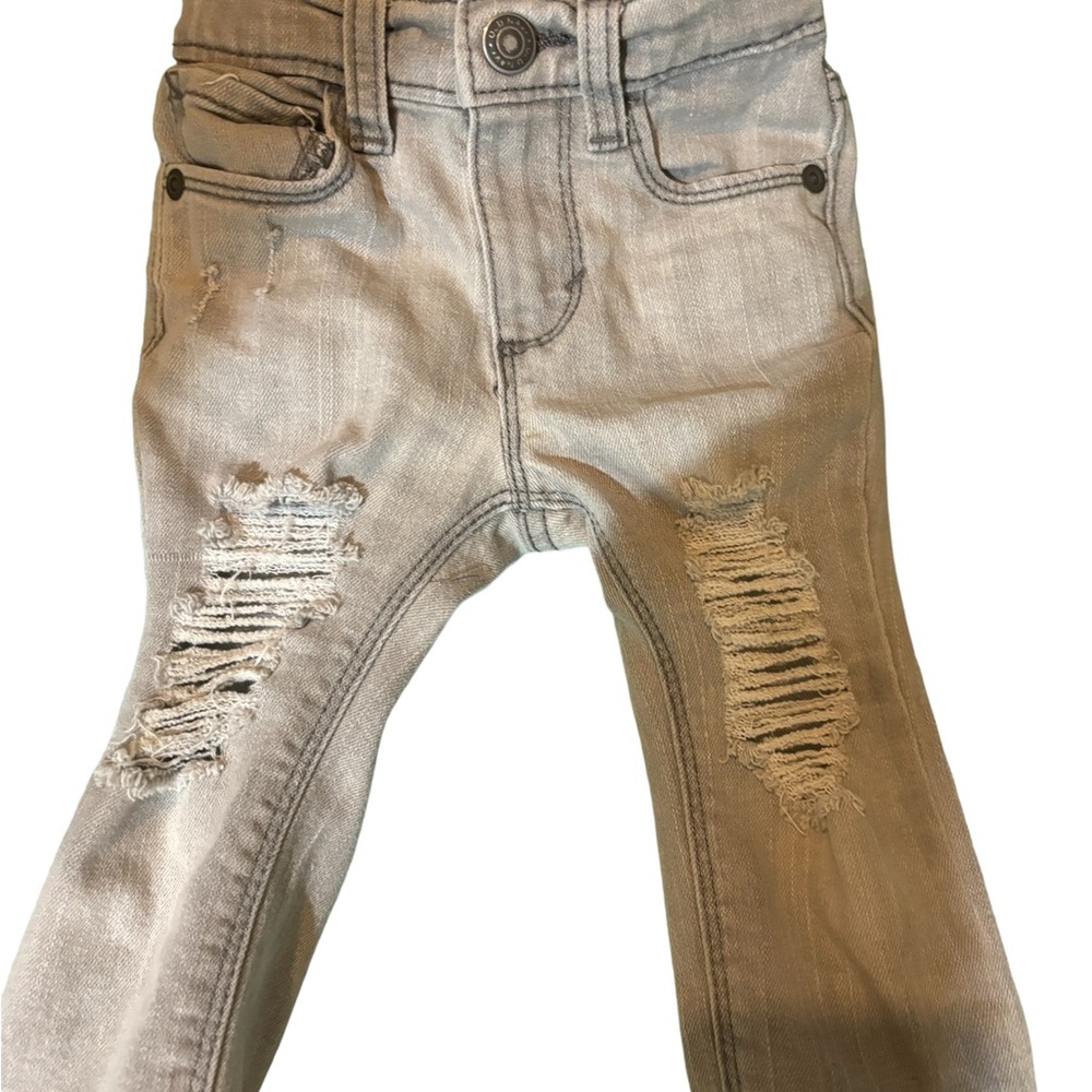 old navy gray wash denim adjustable waist karate skinny infant boys jeans
